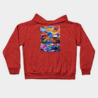 Red Abstract Landscape Kids Hoodie